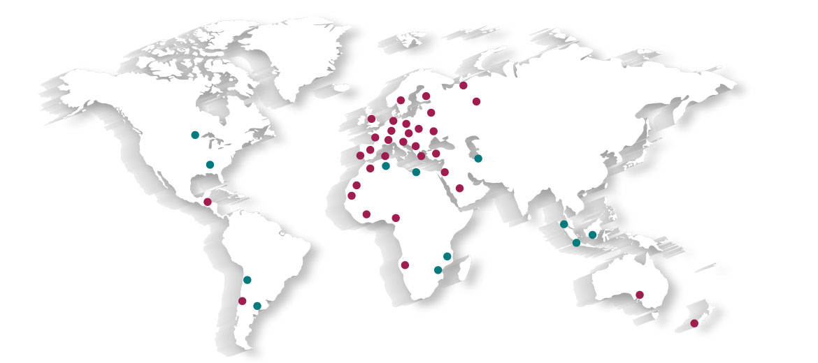 mappa presenza internazionale